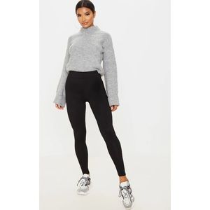 Black Ribbed High Waisted Leggings
